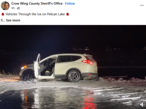 Crow Wing County: 3 Vehicles Through Pelican Lake Ice