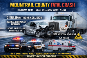 Mountrail County: 2 Killed in Hwy 1804 Crash