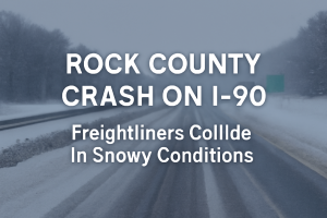 Rock County Crash Involves Two Freightliners on I-90
