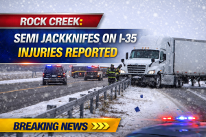 Rock Creek: Semi Jackknifes on I-35, Injuries Reported