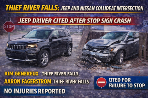 Thief River Falls: Jeep and Nissan Collide at Intersection