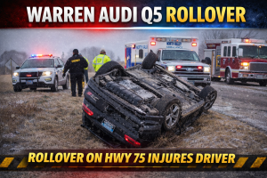 Warren: Audi Q5 Rollover Hurts Driver on Hwy 75