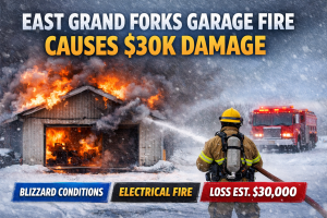 East Grand Forks Garage Fire Leaves $30K Damage