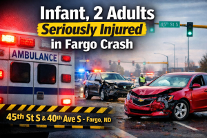 Fargo: Infant, 2 Adults Seriously Hurt in Crash