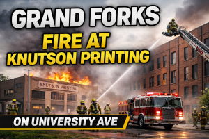 Grand Forks Fire Hits Knutson Printing on University Ave