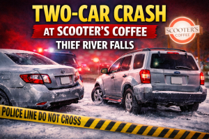 Thief River Falls: Two-Car Crash at Scooter’s Coffee Lot