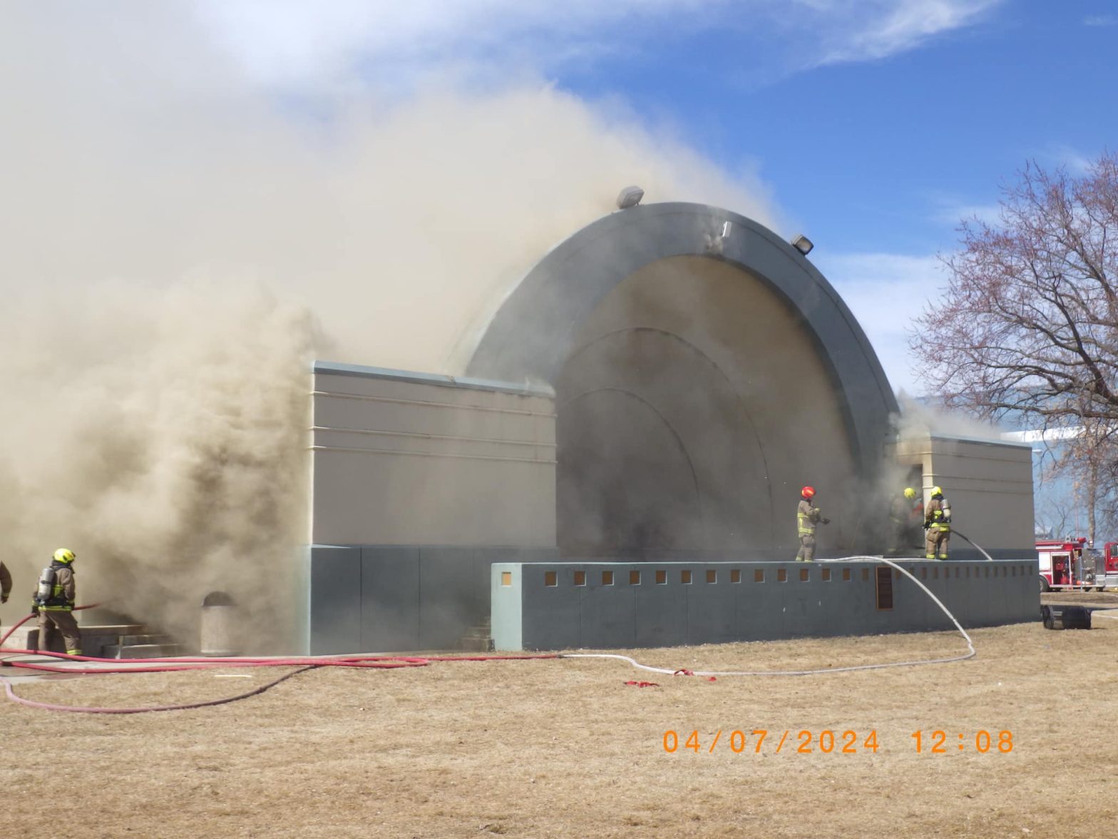 Historic Band Shell in Smokey Bear Park Ravaged by Fire