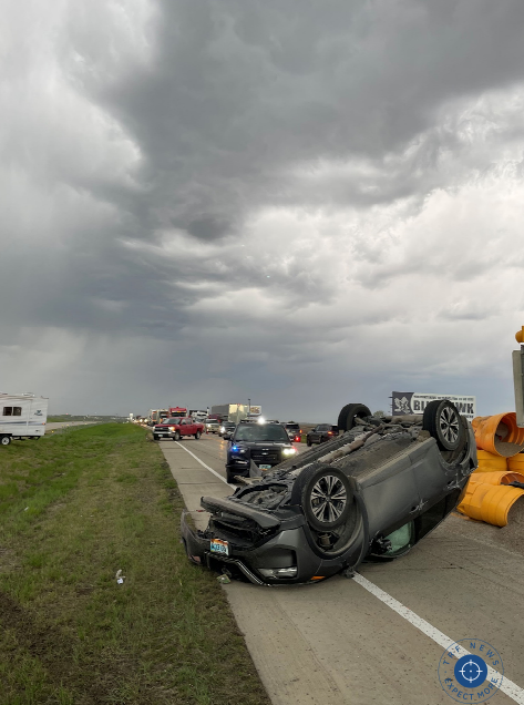 Multiple Crashes On Interstate-94 By Jamestown, North Dakota