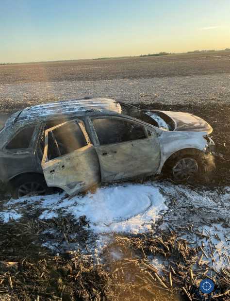 Crash and Vehicle Fire – Richland County near Walcott