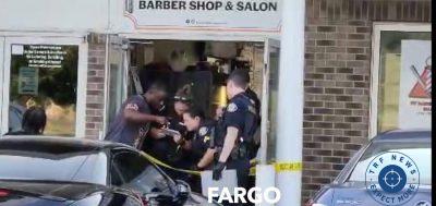 Fargo Police at Crime Scene at VIP Barbershop and Salon