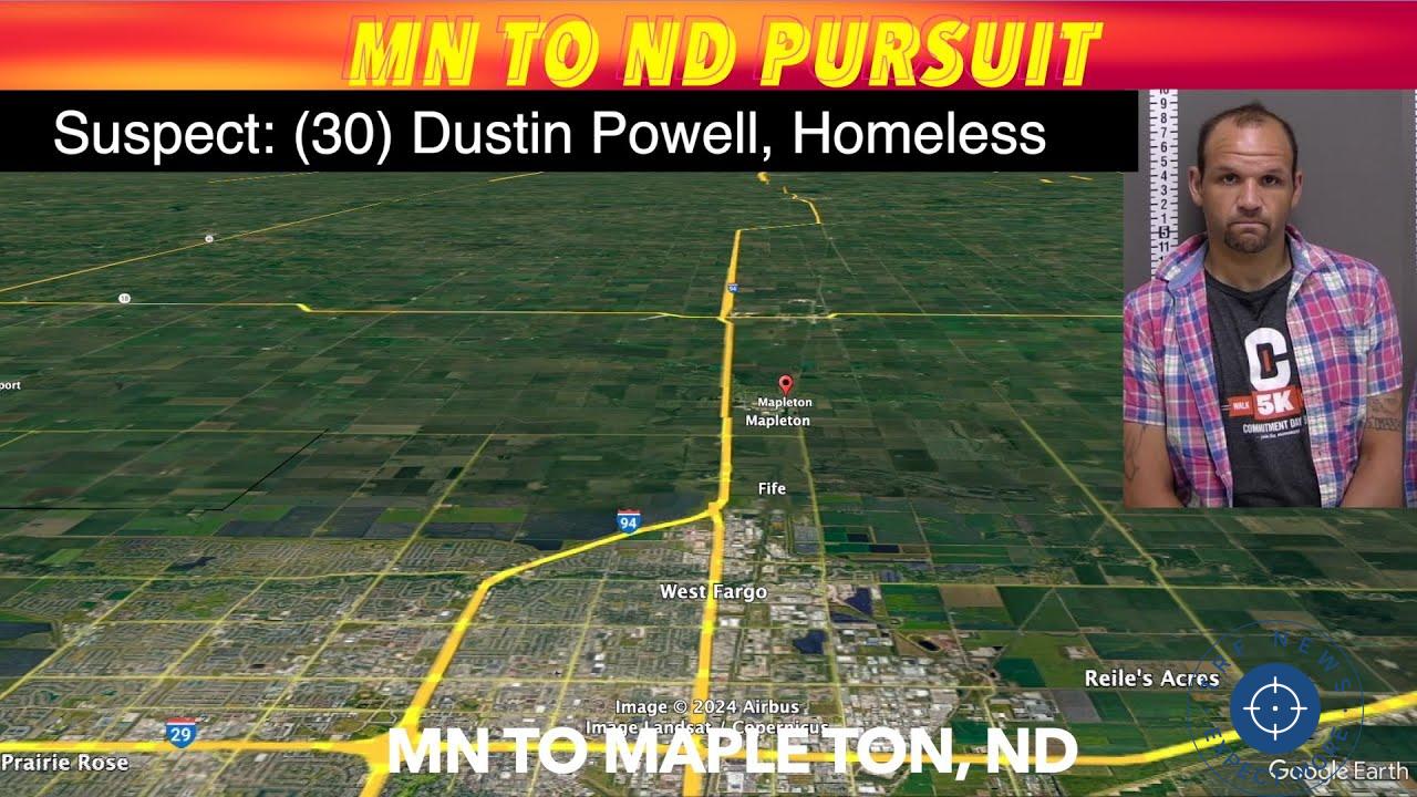 Homeless Man Arrested After High-Speed Pursuit from Minnesota to North Dakota