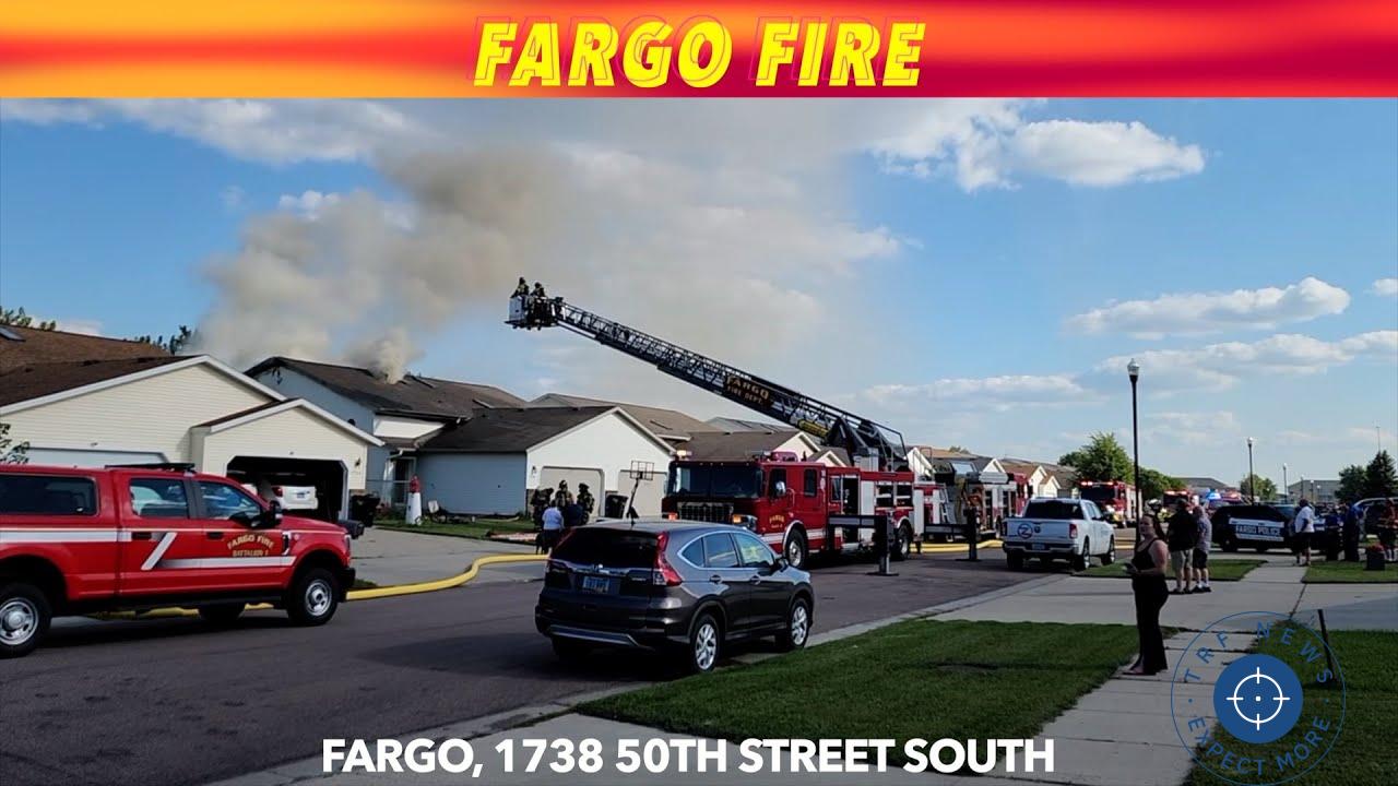 Fire Erupts at Fargo Twin Home: No Injuries Reported as Crews Quickly Contain Blaze