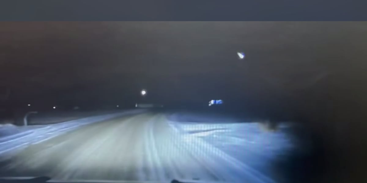 Geminid Meteor Captured by Menahga Police Dash Cam