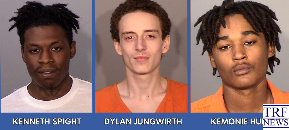 Dylan Charles Jungwirth, 21, Kenneth Toy Spight, 21, and Kemonie Hurd, 18
