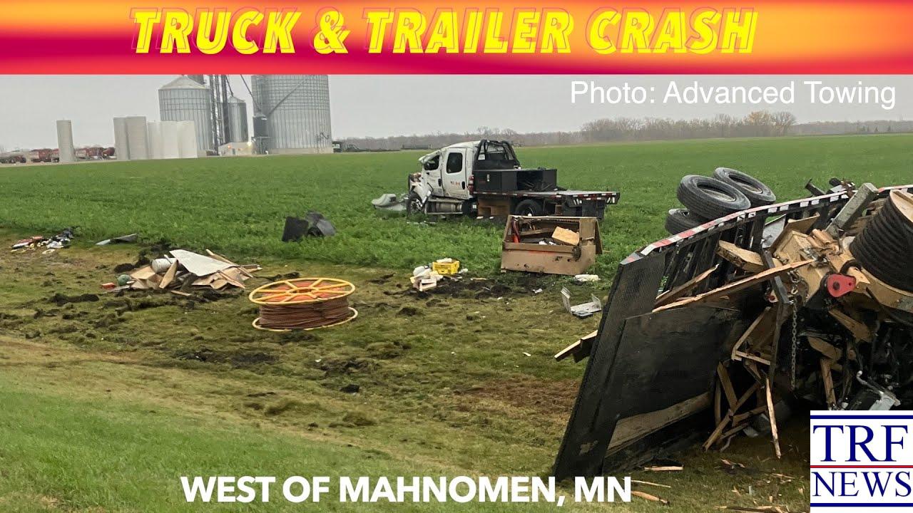 Truck and Trailer Crash West of Mahnomen Monday