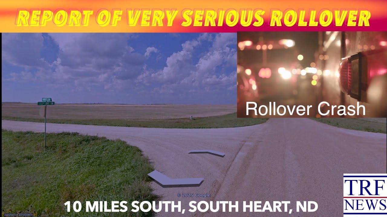 Rollover Crash South of South Heart, ND