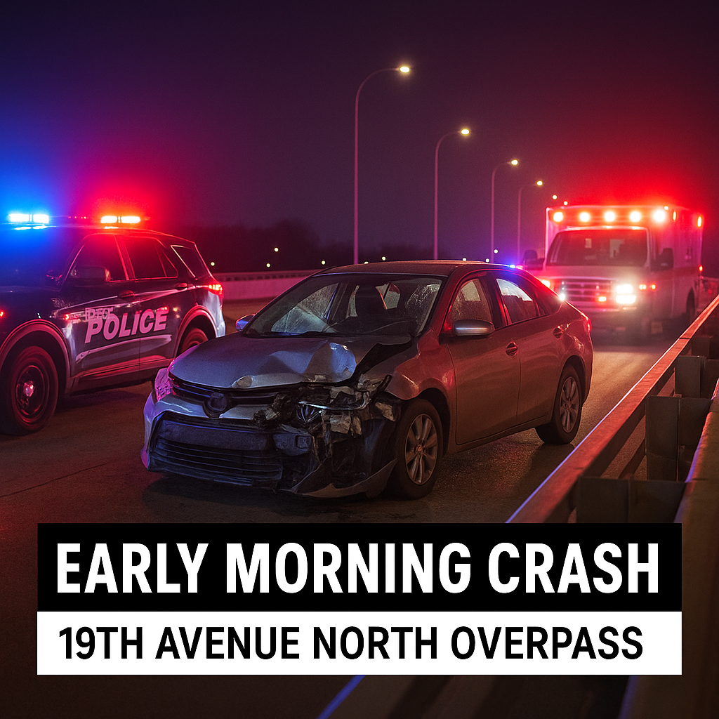 Fargo Driver Hurt in Early Morning Crash