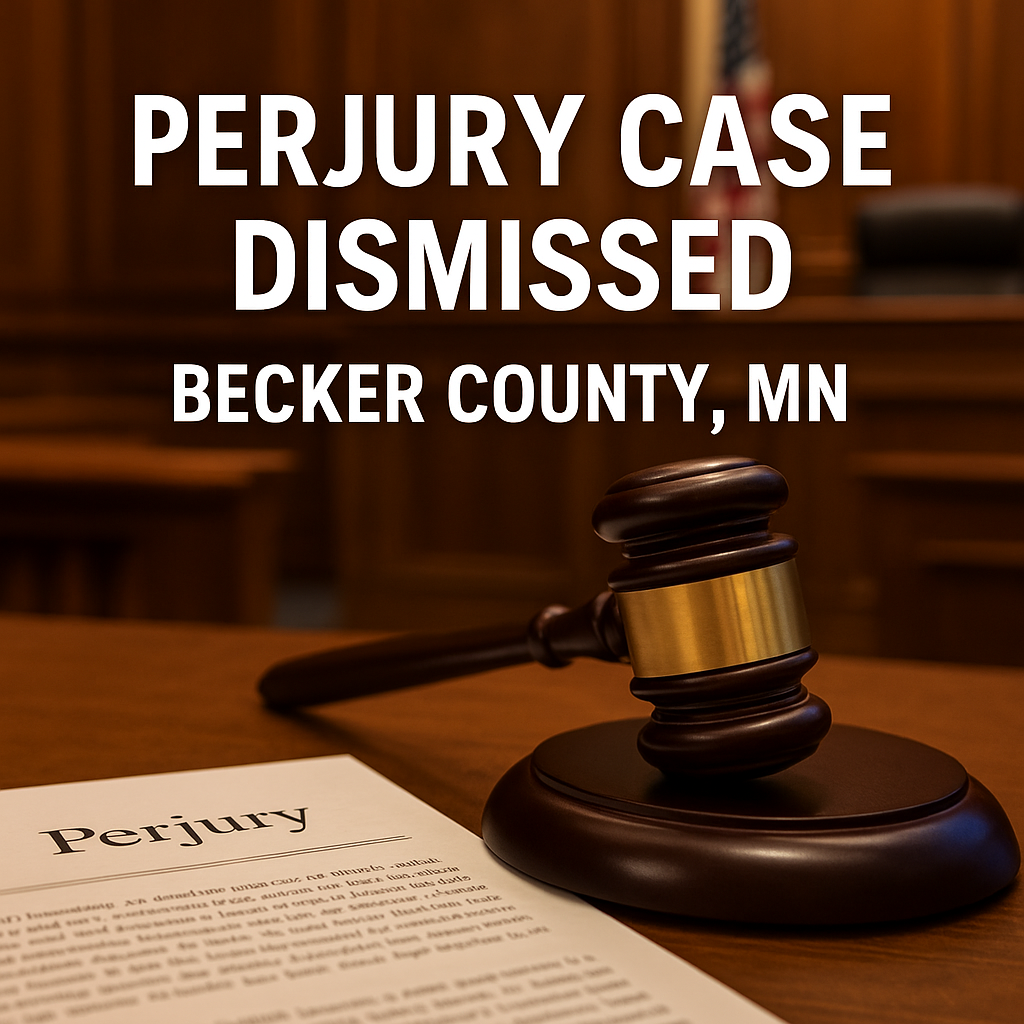 Becker County Drops Felony Perjury Case