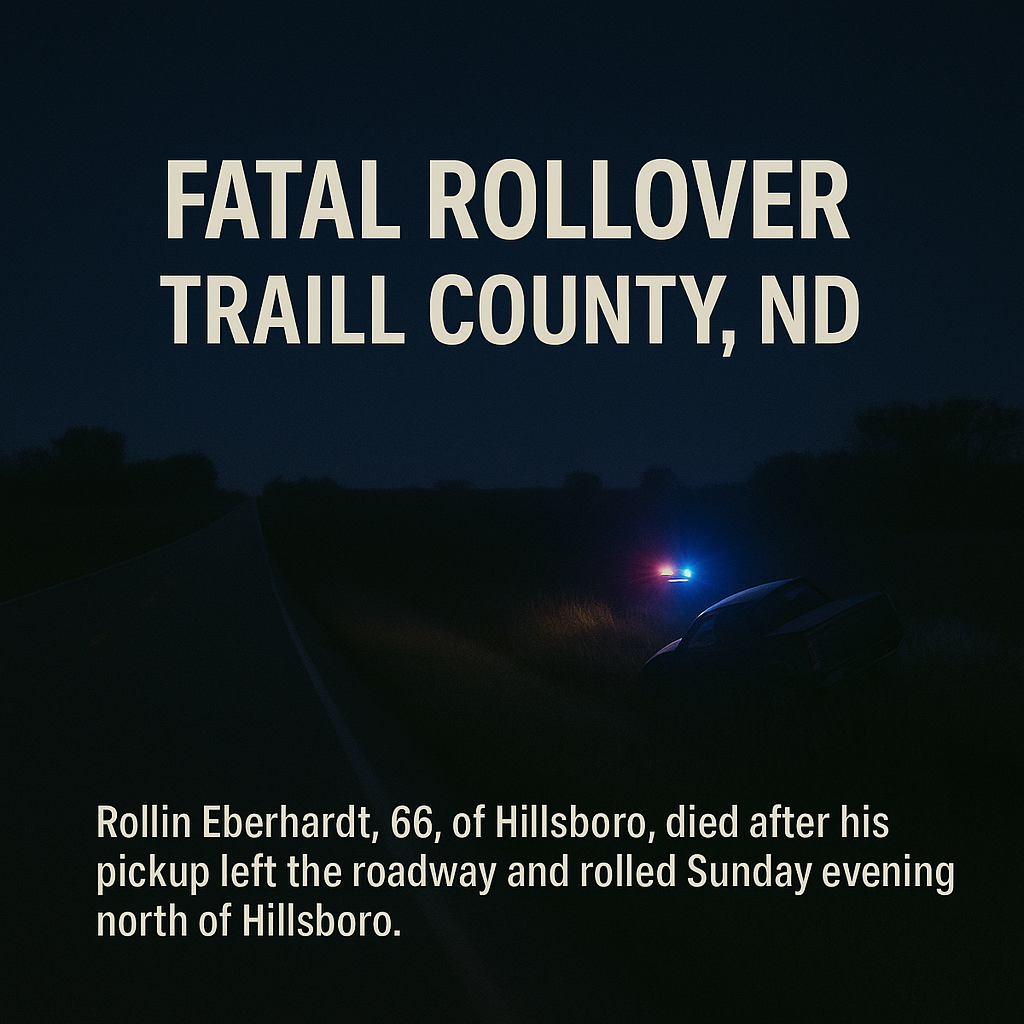 Hillsboro Man Killed in Traill County Rollover