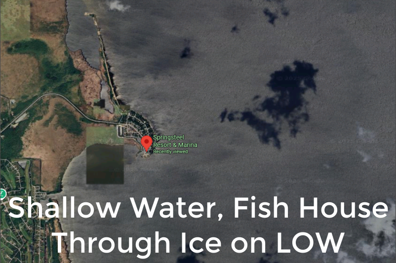 Shallow Water, Fish House Through Ice on LOW