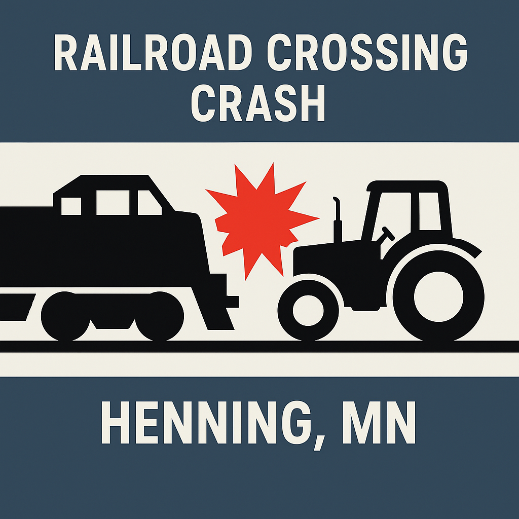 Tractor Hit by Train Near Henning; Driver Injured