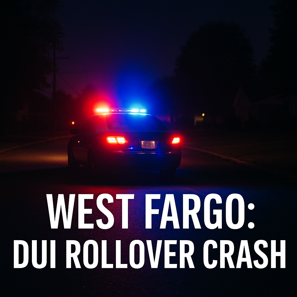 West Fargo Crash: DUI Suspect Rolls Vehicle, Hits Parked Cars
