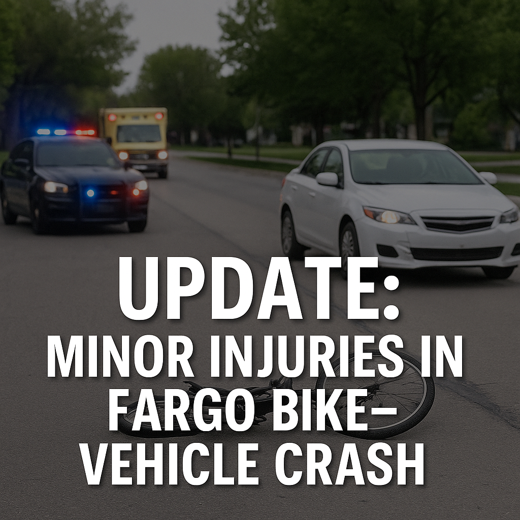 Update: Minor Injuries in Fargo Bike–Vehicle Crash
