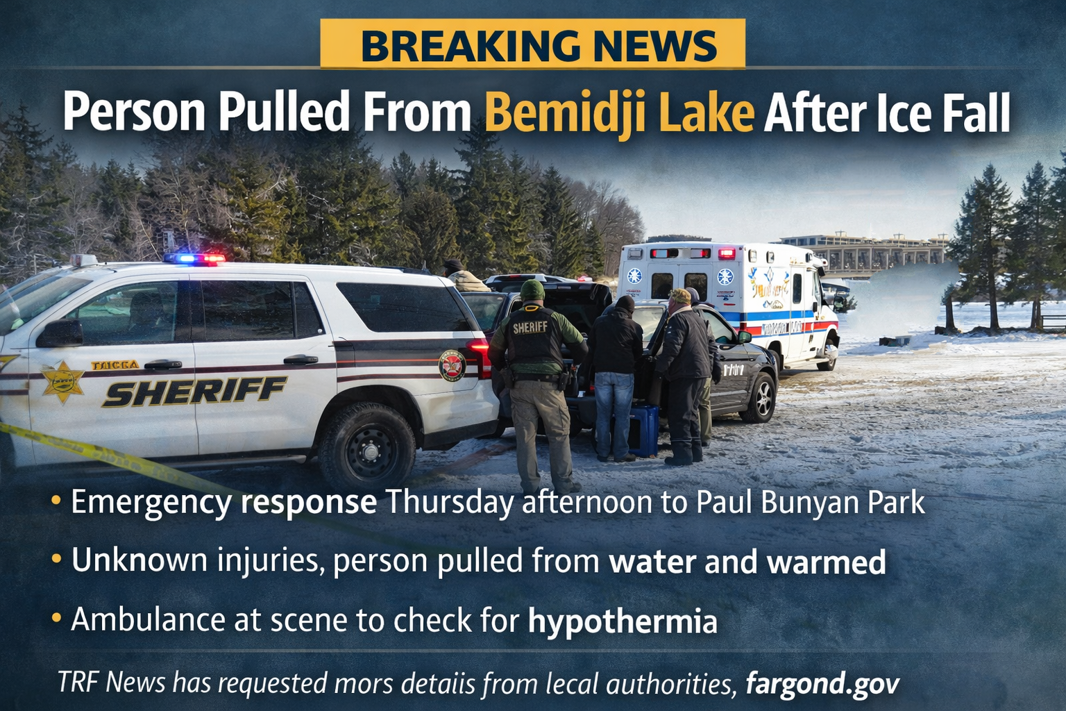 Bemidji: Person Pulled From Lake After Ice Fall