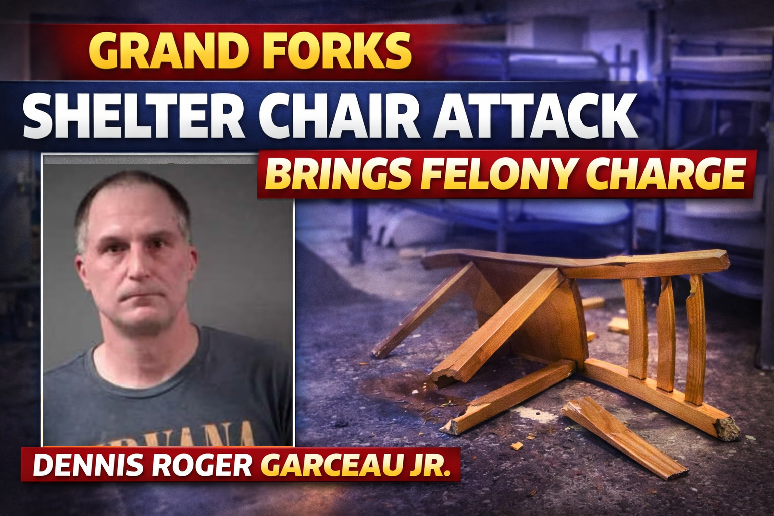 Grand Forks: Shelter Chair Attack Brings Felony Charge