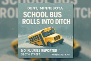 Dent School Bus Rolls Into Ditch, No Injuries
