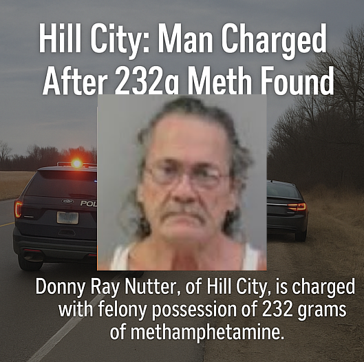 Hill City: Man Charged After 232g Meth Found