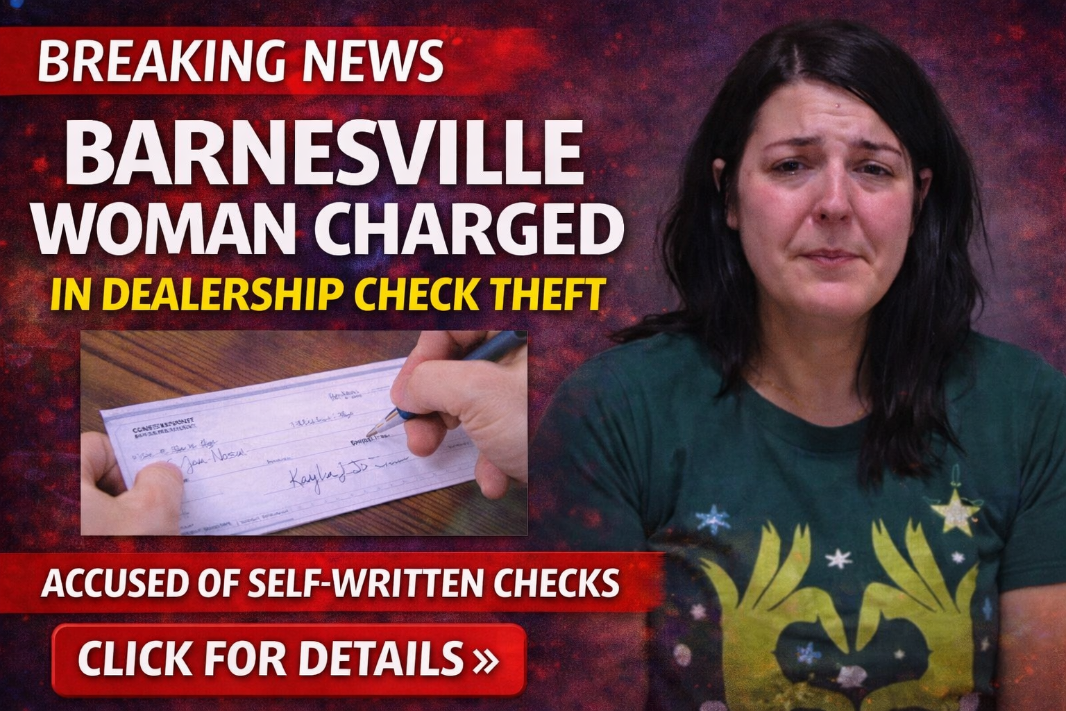 Barnesville Woman Charged in Dealership Check Theft