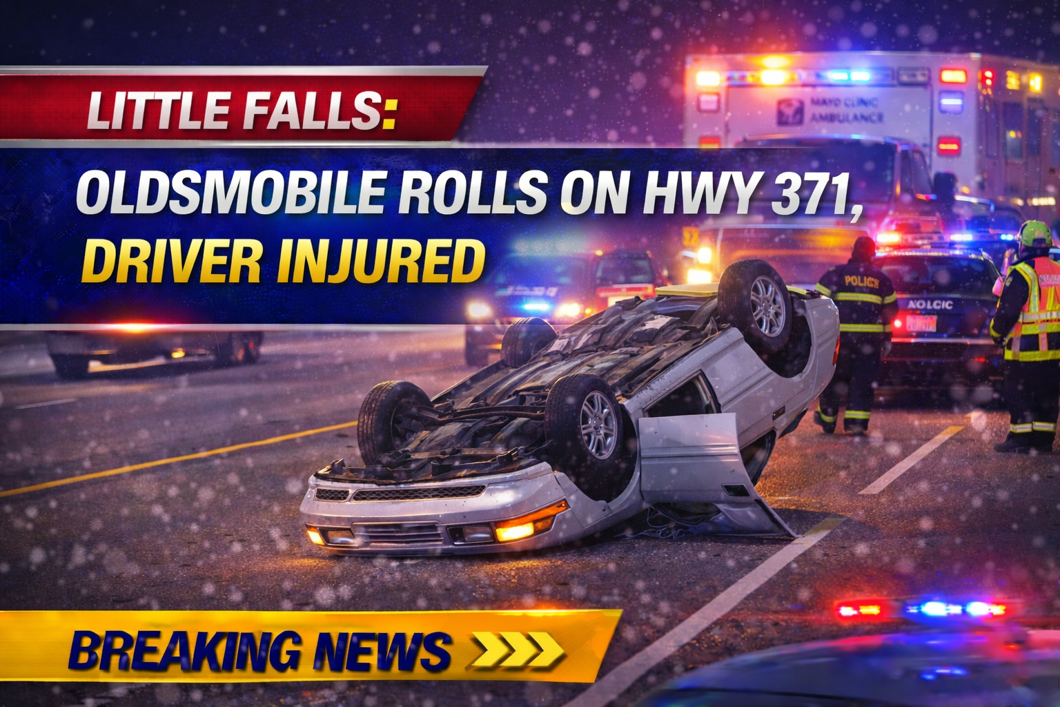 Little Falls: Oldsmobile Rolls on Hwy 371, Driver Injured