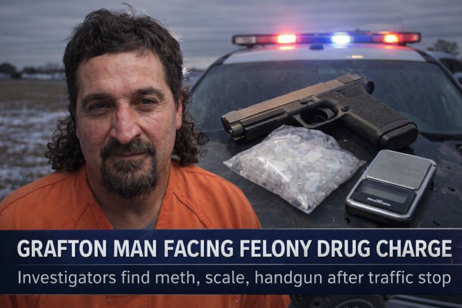 Grafton: Man Charged After Meth Found in Traffic Stop