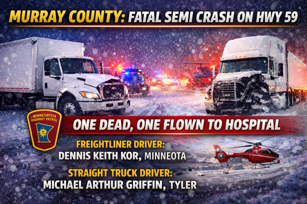 Murray County: Fatal Semi Crash on Hwy 59