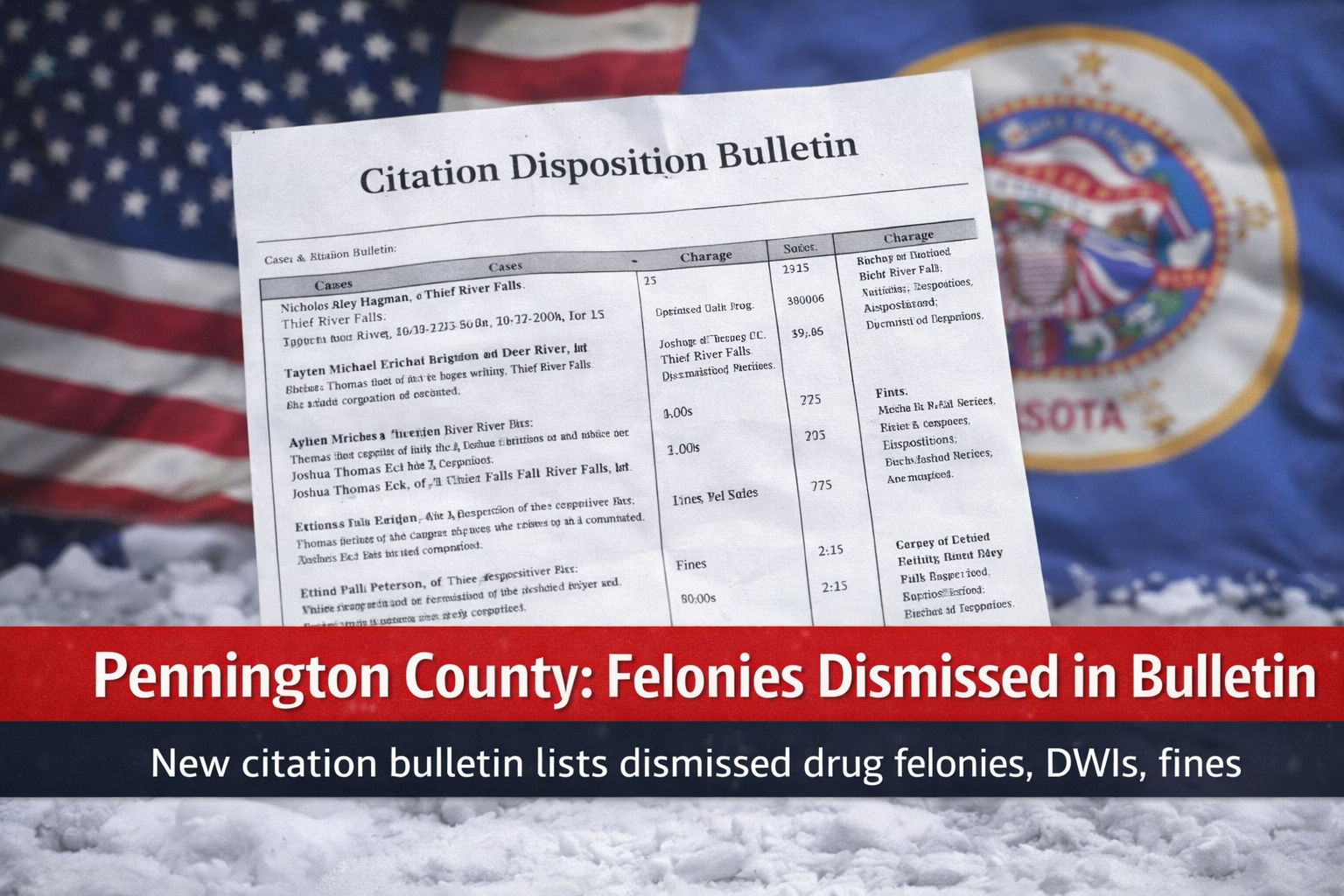 Pennington County: Felonies Dismissed in Bulletin