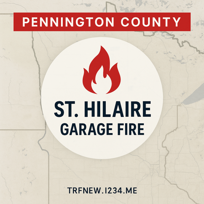 Pennington County Garage Fire Damages St. Hilaire Home