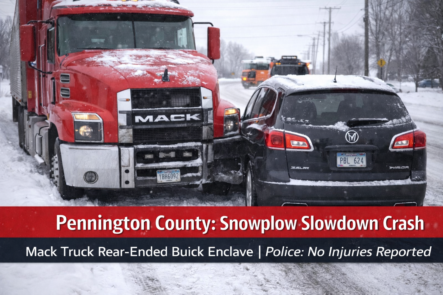 Pennington County: Snowplow Slowdown Crash