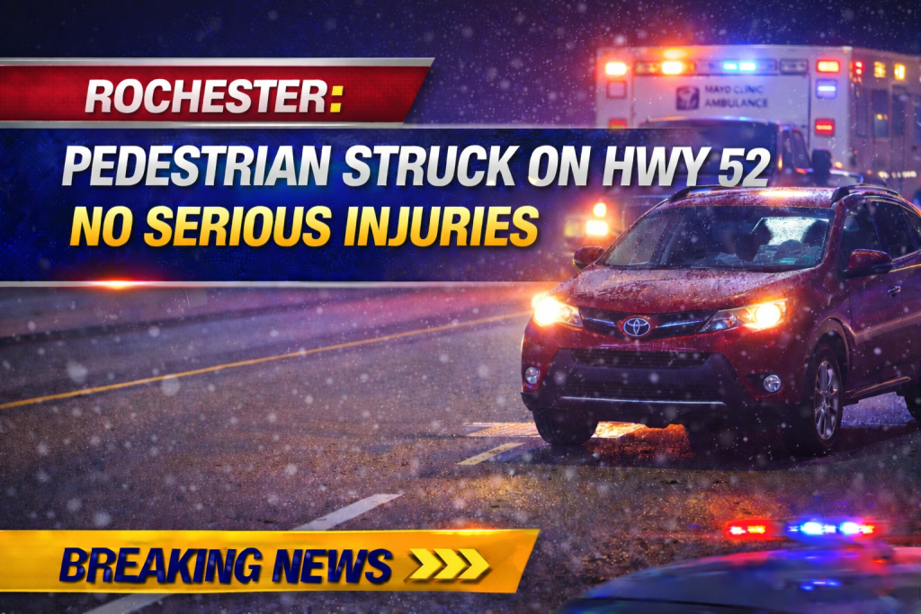 Rochester: Pedestrian Struck on Hwy 52, No Serious Injuries