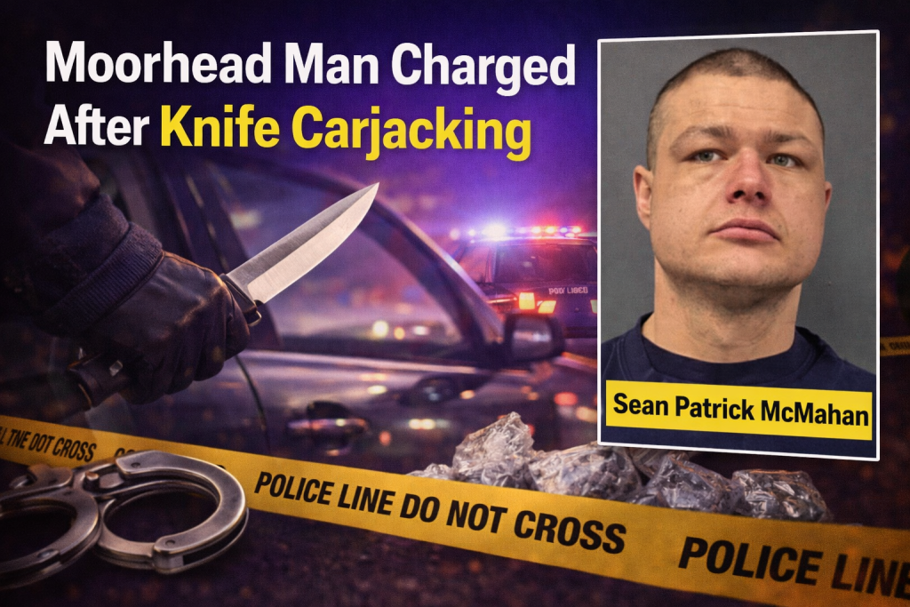 Moorhead: Knife Carjacking at Cash Wise, 6 Felonies