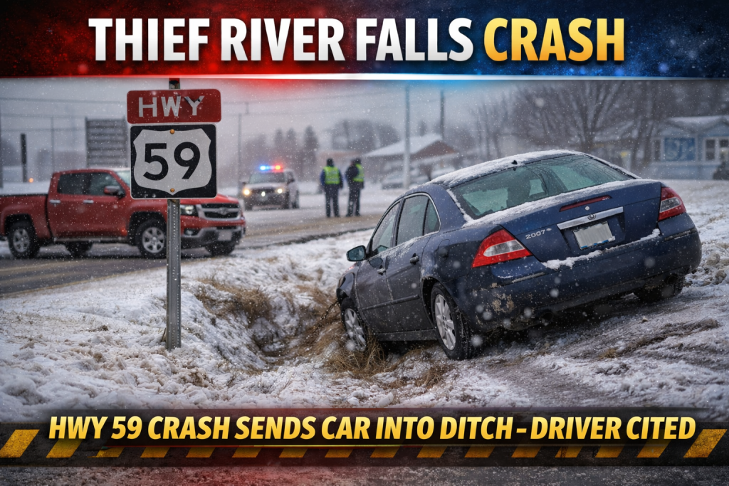 Thief River Falls: Hwy 59 Crash Sends Car Into Ditch – TRF News