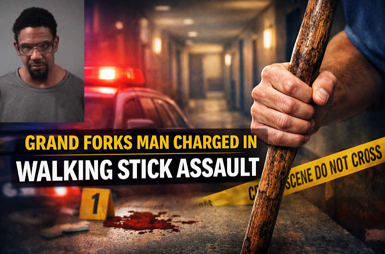 Grand Forks man charged in walking stick assault