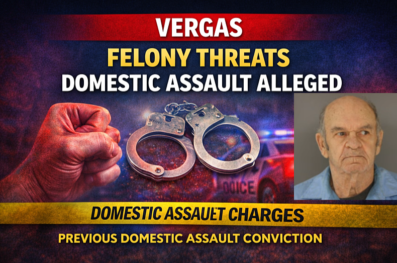 Vergas: Felony Threats, Domestic Assault Alleged