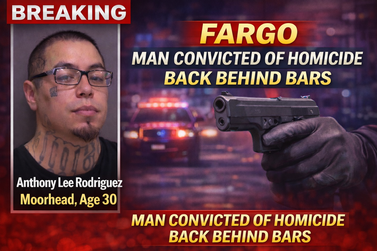 Fargo: Man convicted of homicide back behind bars