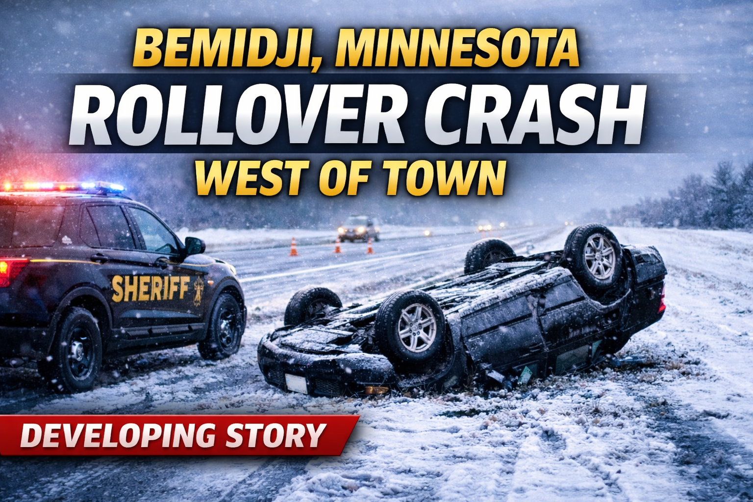 Bemidji: Rollover Crash West of Town Friday
