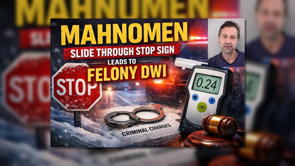 Mahnomen Stop Sign Slide Leads to Felony DWI