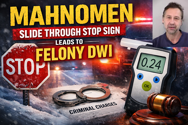 Mahnomen Stop Sign Slide Leads to Felony DWI