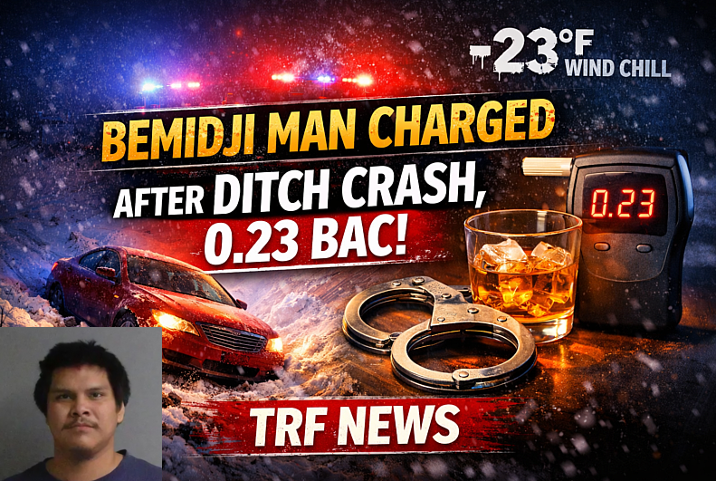 Bemidji: Man Charged After Ditch Crash, BAC 0.23