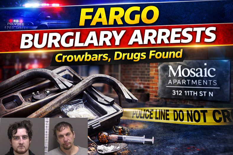 Fargo Burglary Arrests: Crowbars, Drugs Found