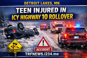 Detroit Lakes: Teen Hurt in Icy Hwy 10 Rollover